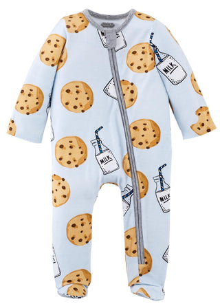 Mud Pie Blue Cookie Sleeper w/Zipper, Mud Pie, Blue Cookie Sleeper w/Zipper, Cookie Footie, Cookies Footie, Footie with Zipper, Gender Neutral, Gender Neutral Baby Gift, Gender Neutral Unisex