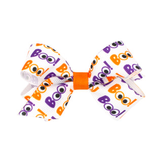 Mini Halloween Print Hair Bow on Clippie, Wee Ones, Alligator Clip, Alligator Clip Hair Bow, cf-type-hair-bow, cf-vendor-wee-ones, Clippie, Clippie Hair Bow, CM22, Hair Bow, Hair Bow on Clipp