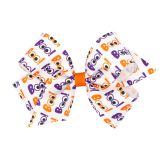 Medium Halloween Print Hair Bow on Clippie, Wee Ones, Alligator Clip, Alligator Clip Hair Bow, cf-type-hair-bow, cf-vendor-wee-ones, Clippie, Clippie Hair Bow, CM22, Hair Bow, Hair Bow on Cli