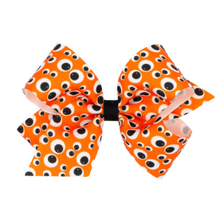 Medium Halloween Print Hair Bow on Clippie, Wee Ones, Alligator Clip, Alligator Clip Hair Bow, cf-type-hair-bow, cf-vendor-wee-ones, Clippie, Clippie Hair Bow, CM22, Hair Bow, Hair Bow on Cli