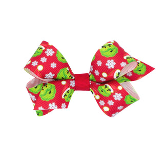 Mini Holiday Grosgrain Printed Hair Bow on Clippie, Wee Ones, All Things Holiday, cf-type-hair-bow, cf-vendor-wee-ones, Christmas Bow, Hair Bow, Holiday Hair Bow, Mini Hair Bow, Mini Holiday 