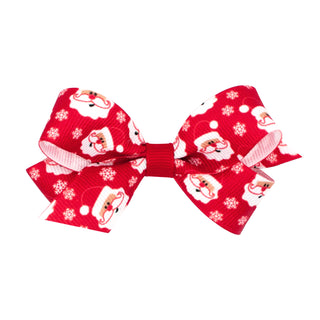 Mini Holiday Grosgrain Printed Hair Bow on Clippie, Wee Ones, All Things Holiday, cf-type-hair-bow, cf-vendor-wee-ones, Christmas Bow, Hair Bow, Holiday Hair Bow, Mini Hair Bow, Mini Holiday 