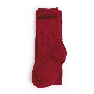 Little Stocking Co Cable Knit Tights - Crimson, Little Stocking Co, Cable Knit Tights, cf-size-0-6-months, cf-size-1-2y, cf-size-3-4y, cf-size-5-6y, cf-size-6-12-months, cf-type-tights, cf-ve