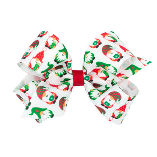 King Holiday Grosgrain Printed Hair Bow on Clippie, Wee Ones, All Things Holiday, cf-type-hair-bow, cf-vendor-wee-ones, Christmas Bow, Hair Bow, Holiday Hair Bow, Wee Ones, Wee Ones Hair Bow,