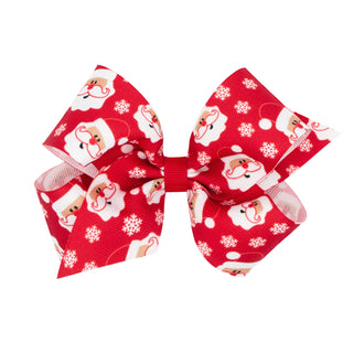 Medium Holiday Grosgrain Printed Hair Bow on Clippie, Wee Ones, All Things Holiday, cf-type-hair-bow, cf-vendor-wee-ones, Christmas Bow, Hair Bow, Holiday Hair Bow, MEdium Hair Bow, Wee Ones,