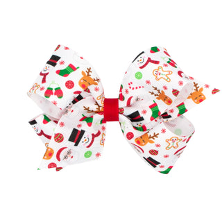 Mini Holiday Grosgrain Printed Hair Bow on Clippie, Wee Ones, All Things Holiday, cf-type-hair-bow, cf-vendor-wee-ones, Christmas Bow, Hair Bow, Holiday Hair Bow, Mini Hair Bow, Mini Holiday 