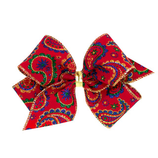 King Glitter and Sparkle Hair Bow on Clippie, Wee Ones, All Things Holiday, Alligator Clip, Alligator Clip Hair Bow, cf-type-hair-bow, cf-vendor-wee-ones, Christmas, Christmas Bow, Christmas 