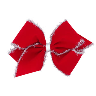 King Glitter and Sparkle Hair Bow on Clippie, Wee Ones, All Things Holiday, Alligator Clip, Alligator Clip Hair Bow, cf-type-hair-bow, cf-vendor-wee-ones, Christmas, Christmas Bow, Christmas 