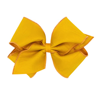 King Dupioni Silk Overlay Grosgrain Bow on Clippie, Wee Ones, cf-type-hair-bow, cf-vendor-wee-ones, Dupioni Silk Overlay Grosgrain Bow on Clippie, King Dupioni Silk Overlay Grosgrain Bow on C