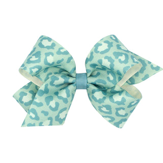 Mini Leopard Print Grosgrain Hair Bow on Clippie, Wee Ones, Alligator Clip, Alligator Clip Hair Bow, cf-type-hair-bow, cf-vendor-wee-ones, Clippie, Clippie Hair Bow, Hair Bow, Hair Bow on Cli