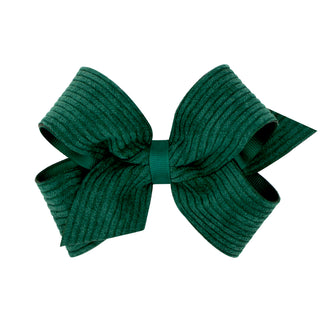 Medium Corduroy Overlay Grosgrain Bow on Clippie, Wee Ones, Alligator Clip, Alligator Clip Hair Bow, cf-type-hair-bow, cf-vendor-wee-ones, Clippie, Clippie Hair Bow, Hair Bow, Hair Bow on Cli