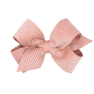 Medium Corduroy Overlay Grosgrain Bow on Clippie, Wee Ones, Alligator Clip, Alligator Clip Hair Bow, cf-type-hair-bow, cf-vendor-wee-ones, Clippie, Clippie Hair Bow, Hair Bow, Hair Bow on Cli