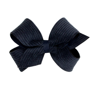 Medium Corduroy Overlay Grosgrain Bow on Clippie, Wee Ones, Alligator Clip, Alligator Clip Hair Bow, cf-type-hair-bow, cf-vendor-wee-ones, Clippie, Clippie Hair Bow, Hair Bow, Hair Bow on Cli