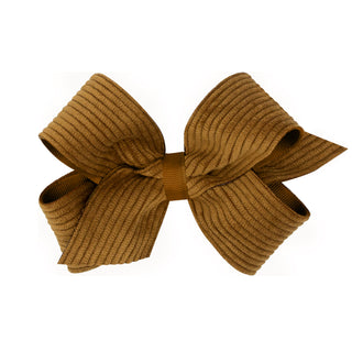 Medium Corduroy Overlay Grosgrain Bow on Clippie, Wee Ones, Alligator Clip, Alligator Clip Hair Bow, cf-type-hair-bow, cf-vendor-wee-ones, Clippie, Clippie Hair Bow, Hair Bow, Hair Bow on Cli