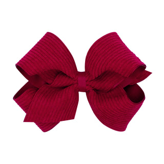 King Corduroy Overlay Grosgrain Bow on Clippie, Wee Ones, Alligator Clip, Alligator Clip Hair Bow, cf-type-hair-bow, cf-vendor-wee-ones, Clippie, Clippie Hair Bow, Hair Bow, Hair Bow on Clipp