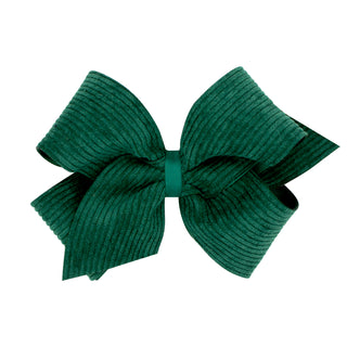 King Corduroy Overlay Grosgrain Bow on Clippie, Wee Ones, Alligator Clip, Alligator Clip Hair Bow, cf-type-hair-bow, cf-vendor-wee-ones, Clippie, Clippie Hair Bow, Hair Bow, Hair Bow on Clipp