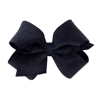 King Corduroy Overlay Grosgrain Bow on Clippie, Wee Ones, Alligator Clip, Alligator Clip Hair Bow, cf-type-hair-bow, cf-vendor-wee-ones, Clippie, Clippie Hair Bow, Hair Bow, Hair Bow on Clipp