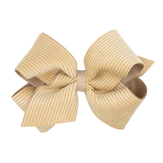 King Corduroy Overlay Grosgrain Bow on Clippie, Wee Ones, Alligator Clip, Alligator Clip Hair Bow, cf-type-hair-bow, cf-vendor-wee-ones, Clippie, Clippie Hair Bow, Hair Bow, Hair Bow on Clipp