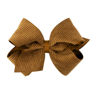 King Corduroy Overlay Grosgrain Bow on Clippie, Wee Ones, Alligator Clip, Alligator Clip Hair Bow, cf-type-hair-bow, cf-vendor-wee-ones, Clippie, Clippie Hair Bow, Hair Bow, Hair Bow on Clipp