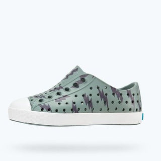 Native Jefferson Print Shoes - Folk Green / Shell White / Onyx Lightning, Native, Boys Shoes, cf-size-c4, cf-type-shoes, cf-vendor-native, Green, Jefferson, Kids Shoes, Lightning, Native Chil