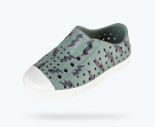 Native Jefferson Print Shoes - Folk Green / Shell White / Onyx Lightning, Native, Boys Shoes, cf-size-c4, cf-type-shoes, cf-vendor-native, Green, Jefferson, Kids Shoes, Lightning, Native Chil