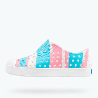 Native Jefferson Stripes Print - Shell White / Shell White / Pastel Multi Stripes, Native, Boys Shoes, cf-size-c10, cf-size-c11, cf-size-c13, cf-size-c4, cf-size-c5, cf-size-c6, cf-size-c7, c