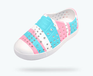 Native Jefferson Stripes Print - Shell White / Shell White / Pastel Multi Stripes, Native, Boys Shoes, cf-size-c10, cf-size-c11, cf-size-c13, cf-size-c4, cf-size-c5, cf-size-c6, cf-size-c7, c