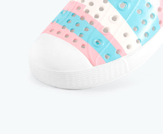 Native Jefferson Stripes Print - Shell White / Shell White / Pastel Multi Stripes, Native, Boys Shoes, cf-size-c10, cf-size-c11, cf-size-c13, cf-size-c4, cf-size-c5, cf-size-c6, cf-size-c7, c