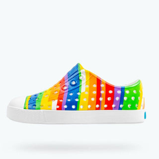 Native Jefferson Stripes Print - Shell White / Shell White / Rainbow Multi Stripes, Native, Boys Shoes, cf-size-c12, cf-size-c13, cf-size-c4, cf-size-c5, cf-size-c6, cf-size-c7, cf-size-c8, c