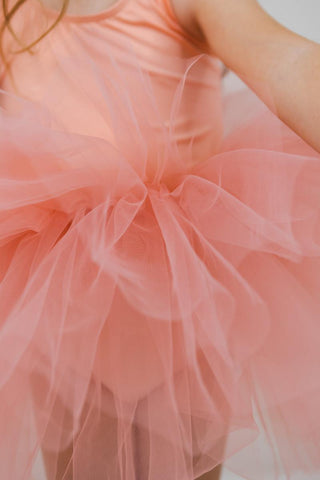 Mila & Rose Bright Peach Tank Leotard Tutu Dress, Mila & Rose, Bright Peach Tank Leotard Tutu Dress, cf-size-12-24-months, cf-size-4t, cf-type-dress, cf-vendor-mila-&-rose, CM22, Leotard Tutu