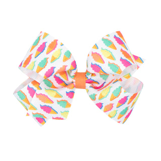 Ice Cream California Dreamin' Print Hair Bow on Clippie, Wee Ones, Alligator Clip, Alligator Clip Hair Bow, California Dreamin' Print Hair Bow on Clippie, cf-size-king, cf-type-hair-bow, cf-v