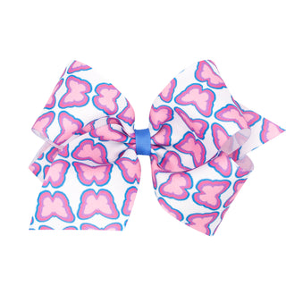 Butterfly California Dreamin' Print Hair Bow on Clippie, Wee Ones, Alligator Clip, Alligator Clip Hair Bow, Breast Cancer Awareness, Butterfly, California Dreamin' Print Hair Bow on Clippie, 