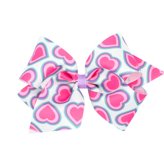 Heart California Dreamin' Print Hair Bow on Clippie, Wee Ones, Alligator Clip, Alligator Clip Hair Bow, California Dreamin' Print Hair Bow on Clippie, cf-size-king, cf-type-hair-bow, cf-vendo