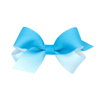 Blue Ombre Color-Block Print Hair Bow on Clippie, Wee Ones, Alligator Clip, Alligator Clip Hair Bow, cf-size-king, cf-size-medium, cf-size-mini, cf-type-hair-bow, cf-vendor-wee-ones, Clippie,