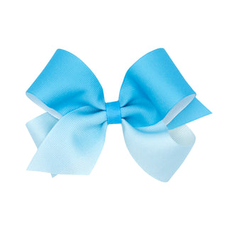 Blue Ombre Color-Block Print Hair Bow on Clippie, Wee Ones, Alligator Clip, Alligator Clip Hair Bow, cf-size-king, cf-size-medium, cf-size-mini, cf-type-hair-bow, cf-vendor-wee-ones, Clippie,