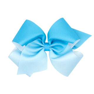 Blue Ombre Color-Block Print Hair Bow on Clippie, Wee Ones, Alligator Clip, Alligator Clip Hair Bow, cf-size-king, cf-size-medium, cf-size-mini, cf-type-hair-bow, cf-vendor-wee-ones, Clippie,