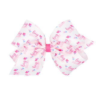 Big Sister Printed Grosgrain Hair Bow on Clippie, Wee Ones, Big Sister, Big Sister Printed Grosgrain Hair Bow on Clippie, cf-size-king, cf-size-medium, cf-type-hair-bow, cf-vendor-wee-ones, H