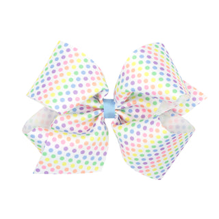 Easter Dot Printed Hair Bow on Clippie, Wee Ones, Alligator Clip, Alligator Clip Hair Bow, cf-size-king, cf-size-medium, cf-type-hair-bow, cf-vendor-wee-ones, Clippie, Clippie Hair Bow, Easte