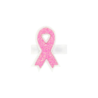 Glitter Pink Ribbon on Clippie, Wee Ones, Alligator Clip, Alligator Clip Hair Bow, Breast Cancer Awareness, cf-type-hair-bow, cf-vendor-wee-ones, Clippie, Clippie Hair Bow, CM22, Hair Bow, Ha