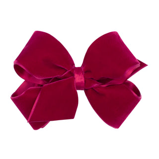 Small Classic Velvet Hair Bow on Clippie, Wee Ones, All Things Holiday, cf-type-hair-bow, cf-vendor-wee-ones, Christmas Bow, Hair Bow, Holiday Hair Bow, Small Classic Velvet Hair Bow on Clipp