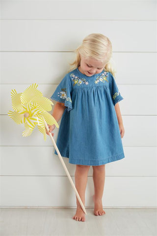 Mud Pie Embroidered Chambray Dress, Mud Pie, cf-size-5t, cf-type-dress, cf-vendor-mud-pie, Chambray, CM22, JAN23, Mud Pie, Mud Pie Chambray Dress, Mud Pie Chambray Embroidery Dress, Mud Pie E