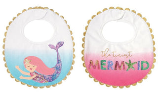 Mud Pie Mermaid Ombre Bib, Mud Pie, Bib, Bibs, Black Friday, Cyber Monday, Els PW 5060, Els PW 8258, End of Year, End of Year Sale, JAN23, KicKee Pants Natural Mermaid, Mermaid, Mermaid Sequi