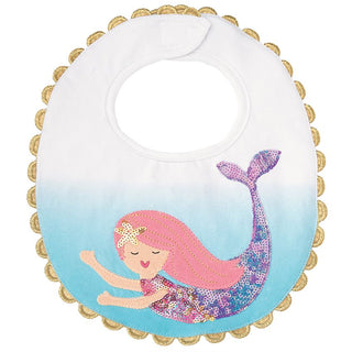 Mud Pie Mermaid Ombre Bib, Mud Pie, Bib, Bibs, Black Friday, Cyber Monday, Els PW 5060, Els PW 8258, End of Year, End of Year Sale, JAN23, KicKee Pants Natural Mermaid, Mermaid, Mermaid Sequi