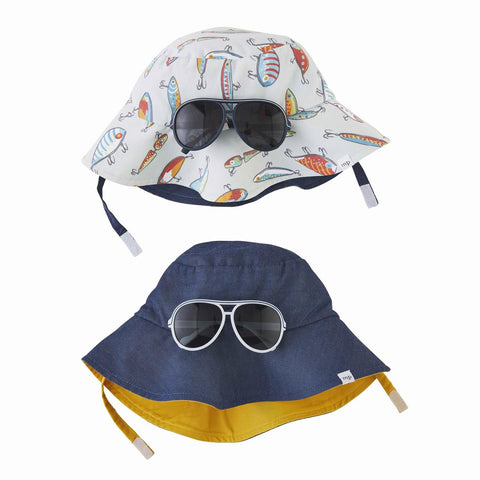 Mud Pie Fishing Hat & Sunglasses Set