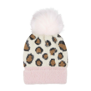 Mud Pie Fuzzy Knit Leopard Hat, Mud Pie, Beanie, cf-type-hats, cf-vendor-mud-pie, CM22, Fur Pom Beanie, Fur Pom Hat, JAN23, LEopard, Leopard Beanie, Mud Pie, Mud Pie Fuzzy Knit Leopard Hat, M