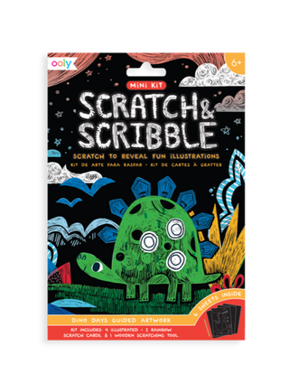 Ooly Mini Scratch & Scribble Art Kit - Dinosaur Day, Ooly, Art Supplies, Arts & Crafts, Dino, Dinosaur, Dinosaur Day Mini Scratch & Scribble Art Kit, EB Boys, Monster, Monsters, Ooly, Ooly Di