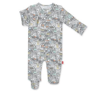 Magnetic Me We Built This City Modal Magnetic Footie, Magnificent Baby, Baby Boy, Baby Boy Clothing, Baby Clothing, Baby Gift, Baby Shower, Baby Shower Gift, cf-size-9-12-months, cf-type-foot