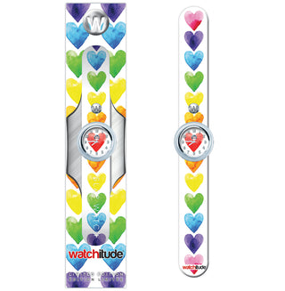 Watchitude Watercolor Hearts Slap Watch, Watchitude, EB Girls, Slap Watch, Tween Gift, Watch, Watches, Watchitude, Watchitude Watch, Watch - Basically Bows & Bowties