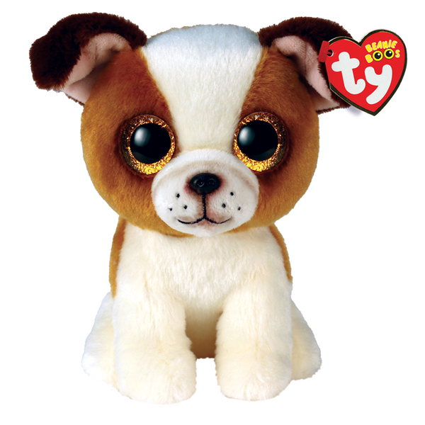 Ty Hugo the Brown White Dog Beanie Boo Basically Bows Bowties