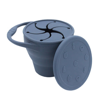 BapronBaby Silicone Collapsible Snack Cup - Navy, BapronBaby, Bapronbaby, cf-type-cup, cf-vendor-bapronbaby, CM22, Collapsible, Collapsible Cup, Cup, Easter Basket, EB Boy, EB Boys, Silicone,